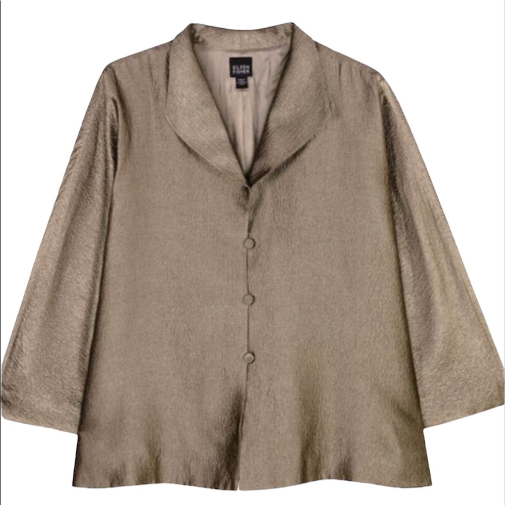 ⭐️🌟Eileen Fisher Silk Pewter Renew Jacket Sz M
